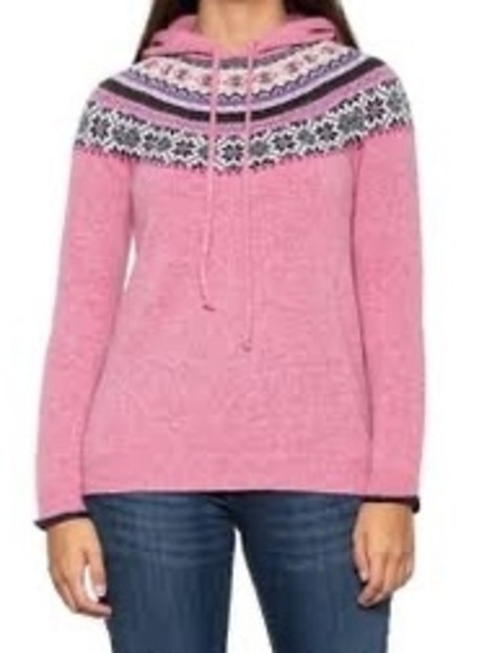 TABITHA WEBB Wool Blend Fair Isle Hooded Sweater MED